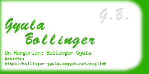 gyula bollinger business card